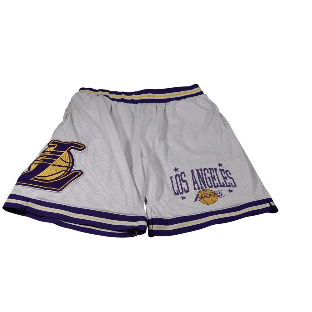 Ultra Game Shorts Mens 31 XL White Bermuda Athletic Drawstring Pockets Lakers